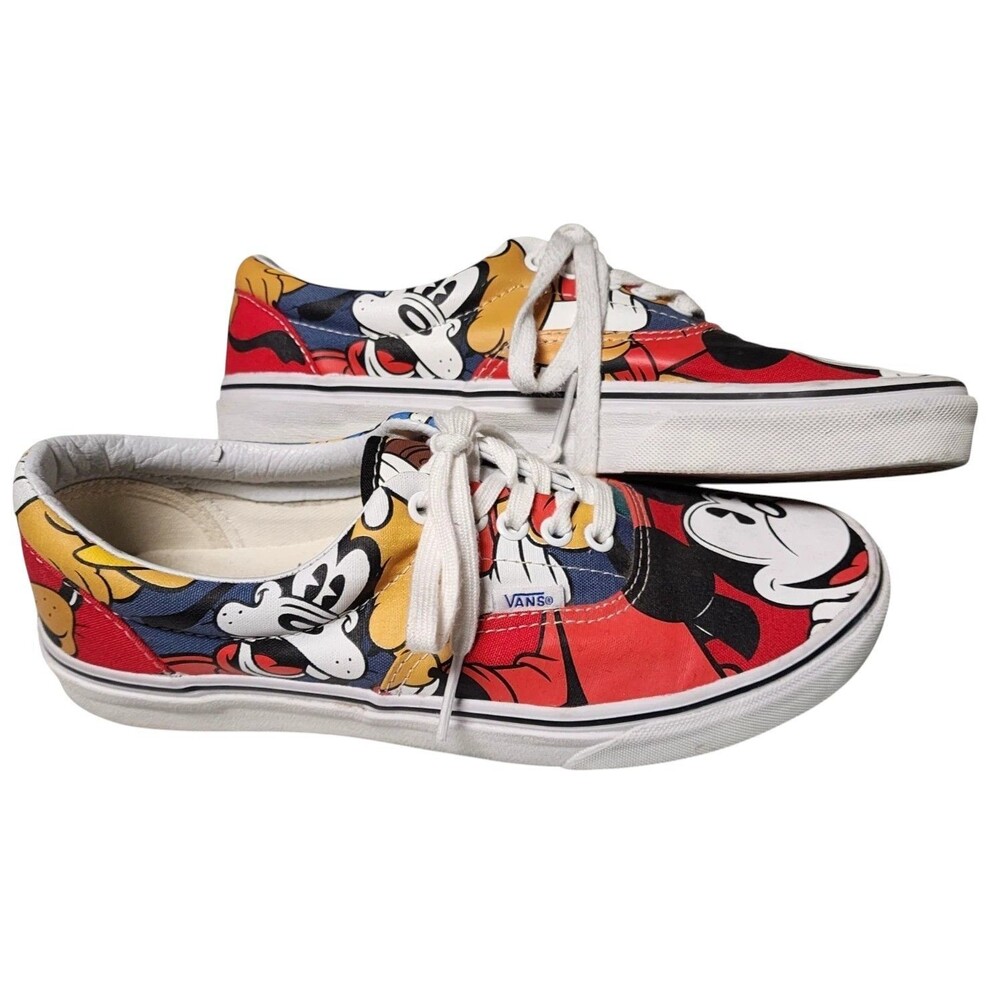 VANS Disney Low Top Sneakers Size M8.5 W10 Mickey Mouse Donald Duck Pluto